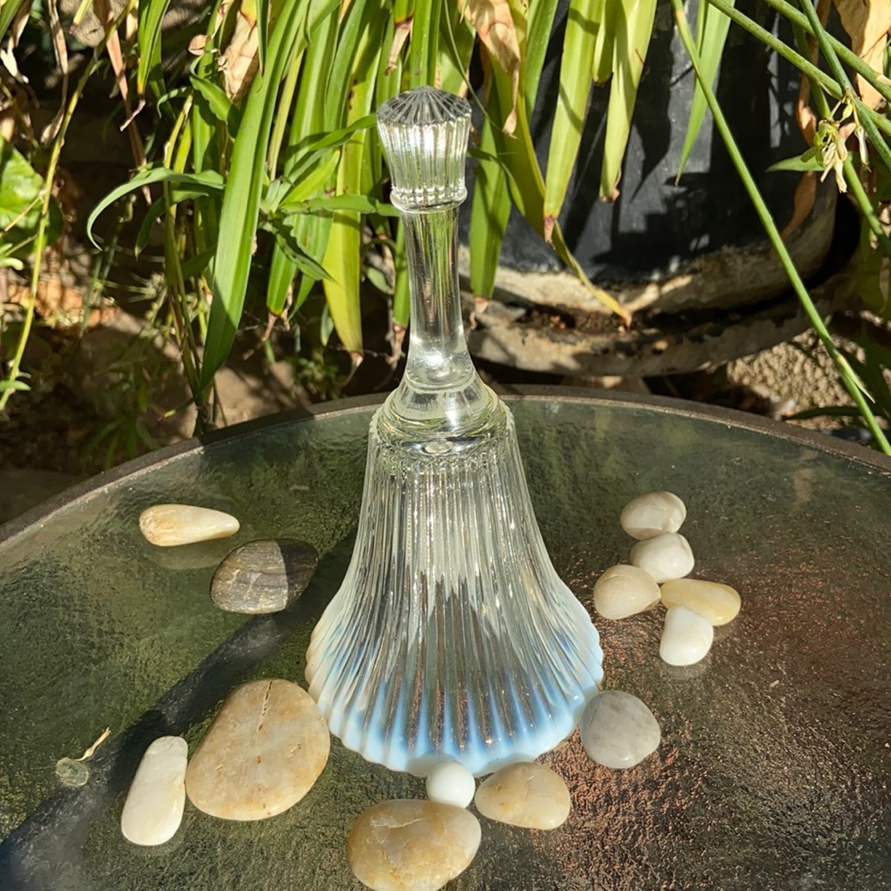 Fenton Opalescent & Clear Ridged Pattern